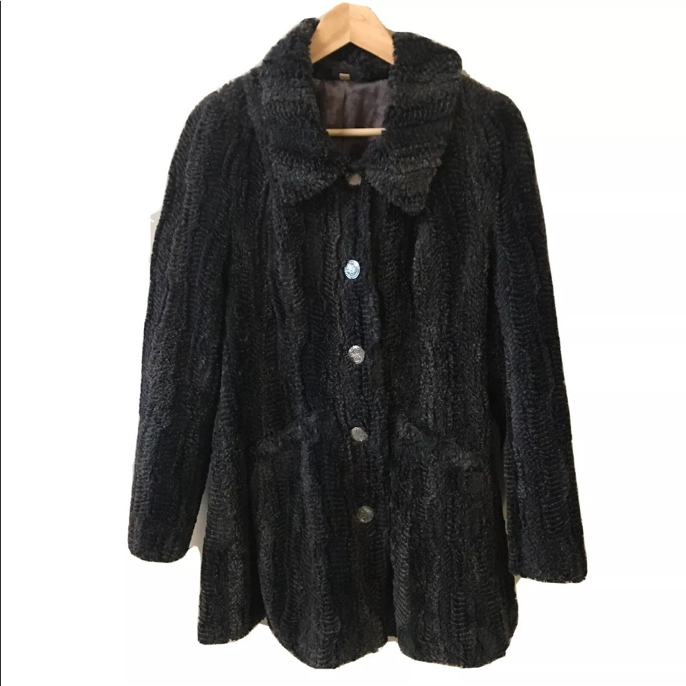 RARE Free People Vegan Faux Mink Jacket